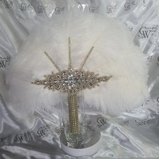White Ostrich Feather Fan