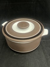 Hornsea Contrast 1977 Lidded Eared Casserole Dish 3 Pint Brown (2)