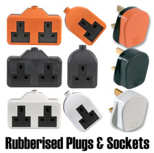 Heavy DUTY Rubber Socket Extension Electric Trailing Socket High Impact plug UK