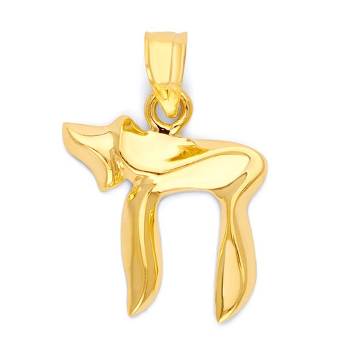 Solid gold chai pendant - chai,