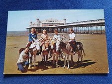 Donkeys on the Beach at Weston-super-Mare. Unposted PC.