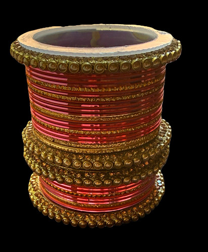 Gold tone pink bangle - pink, bracelet