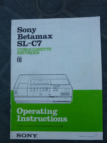 Sony betamax operating - sony, sl-c7