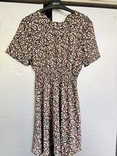 Really Pretty Floral Short Skater Style Dress Size 12 Soft Feel New