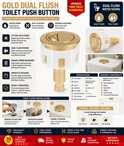Toilet flush button push - toilet,