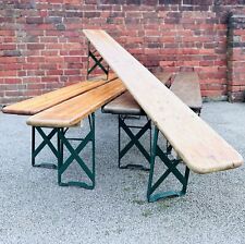 Vintage Italian Hardwood Beer Festival Benches, Dining, Pub, Bar, Garden Bench