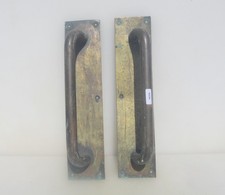 Antique Brass Door Handles Shop Pulls Pub Architectural Antique Art Deco Old 12"