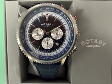 New Gents Rotary  Quartz Chronograph BNIB RRP £219 GS00127/05 (with extra strap)