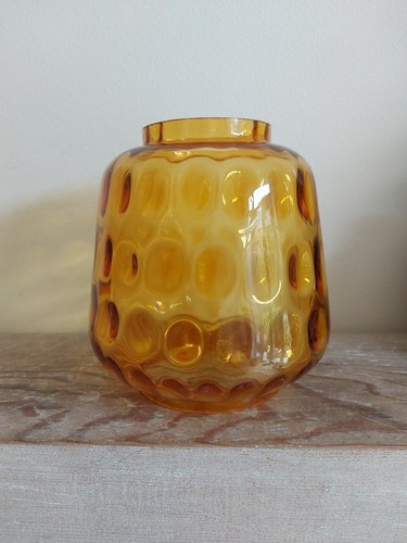 Vintage amber glass bobble - amber,