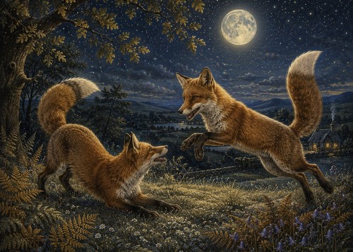 Foxes the moonlight - in,