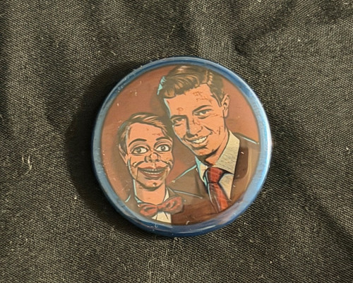 Ventriloquist and dummy button - and,