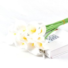 5Pcs Artificial Fake Calla Lilies Cala Lilly Flowers Wedding Bridal Bouquet