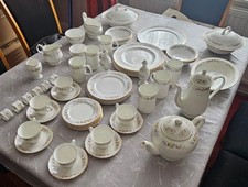 Vintage Mayfair Fine Bone China Alpine Flowers ~64 piece Set