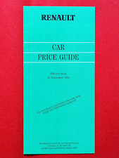 1988 RENAULT PRICE LIST - GTA, R5 GT Turbo, Monaco, R9 R11 R21 R25 Espace MINT