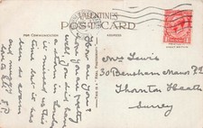 FAMILY HISTORY - POSTCARD - LEWIS - THORTON HEATH BENSHAM MANOR ROAD SURREY 14