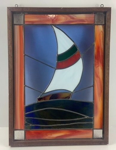 Large sailboat stained glass - sailboat,