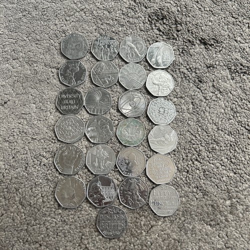 50p coins job lot - uk,
