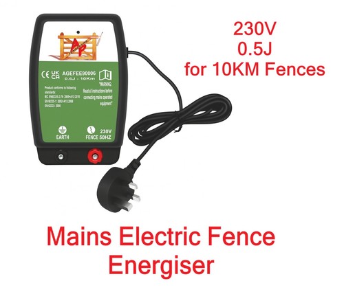 Mains electric fence - fence, energiser