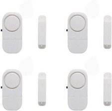 Wireless Window Alarm & Door Burglar Intruder Alarms Breach Sensor Loud 4 Pack