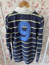 Jack Wills Rugby/Polo Shirt - Navy Blue/Green - Medium - Good Condition