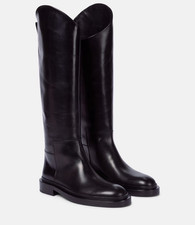 Jil sander black leather knee - sander,
