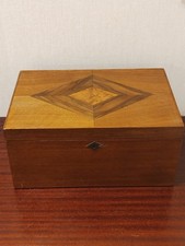 Vintage Mid Century Quality Sewing Box Mahogany With Walnut And Birds Eye Maple