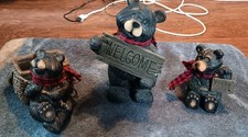 Black Bear Resin Figures Lot