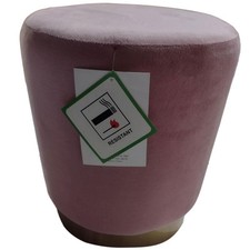 Pink Round Velvet Pouffe - Living Room Bedroom Dressing Table Footstool