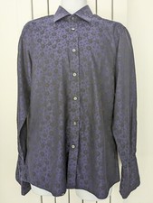 Duchamp Mens Long Sleeved Shirt  Authentic Collar 16.5" Royal Blue VGC