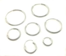 Single Mens Sterling Silver Hoop Sleeper Earring 6mm-18mm Tiny-Small-Large New 