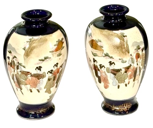 Pair antique japanese - antique, satsuma