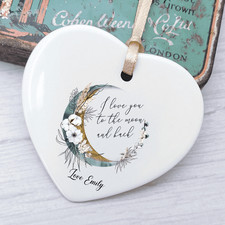 Sentimental Love Message Ornament Heart Shaped Keepsake for Lovers on Holidays