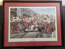 Ayrton Senna Pitstop 1933, McLaren F1 Framed Drawing Alan Fearnley Ltd Edition
