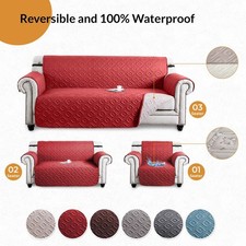 Reversible Sofa Slip Covers Waterproof Couch Cover Pet Protector Quilted Throws