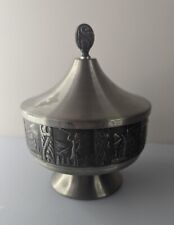 Beautiful 1960's Kyrre Norsk Tinn Pewter Bowl With Lid Used
