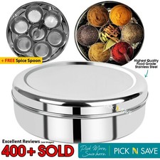 *9pc* Authentic Indian Spice Box Tin | Masala Dabba |Spices Storage | FREE Spoon