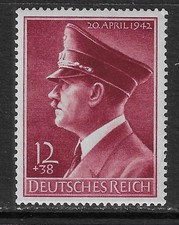 GERMANY - 1942 - HITLER`S 52ND BIRTHDAY/ VERTICAL GUM RIPPLING - 1V - MNH **
