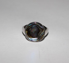 STERLING SILVER 925 Gemporia Abalone Paua Paua Shell RING Size R