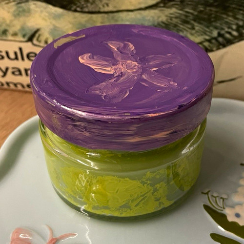 Homemade painted jar filled - jar,,