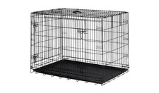 Extra Large Pet Cage Puppy Crate Carrier Double Door 42 in Black - FAULTY