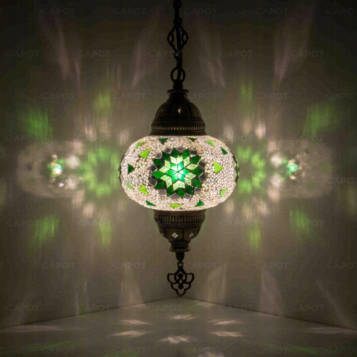 Green turkish mosaic - green, ceiling