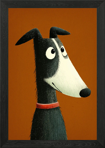 Cartoon greyhound dog portrait - dog,