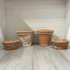 4 Vintage Terracotta Pots 2 @