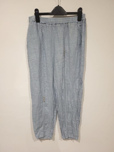 Valentyne blue linen - linen, button