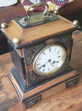 Rare French Antique Striking Carriage Clock Library Clock JULES BRUNELOT  1878