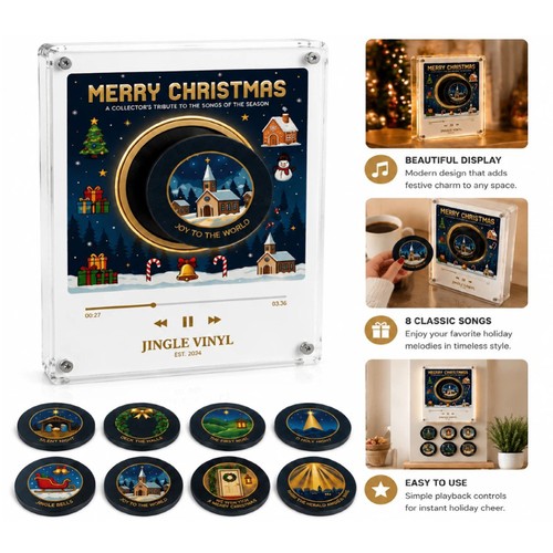 Christmas vinyl player fridge - christmas,