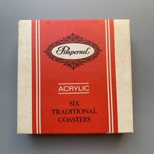 Vintage Pimpernel Set of 6 Cork-Backed Square Coasters with Field Flowers