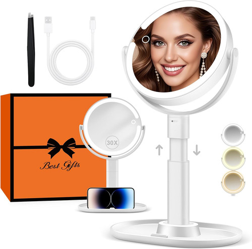 Makeup mirror with - mirror, lights