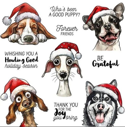 Christmas clear stamps dogs - christmas,