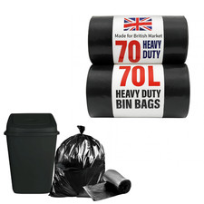 70L Heavy Duty Black Bin Bags